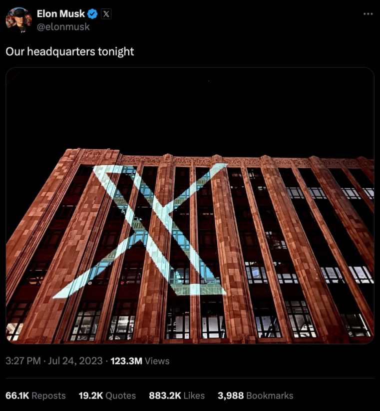 Twitter's rebranding to X