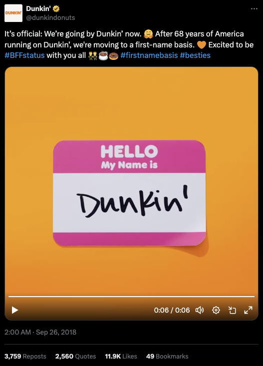 Dunkin' my name is