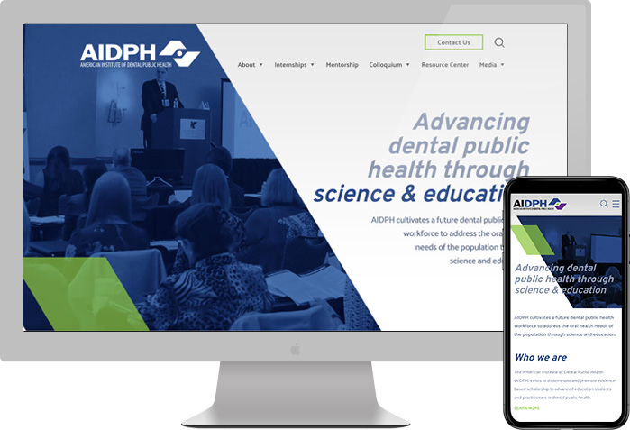 American Institute of Dental Public Health website preview