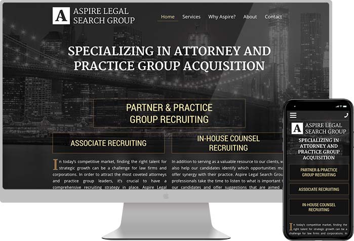 Aspire Legal Search Group website preview