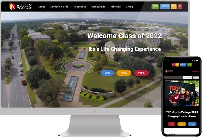 Austin College website preview