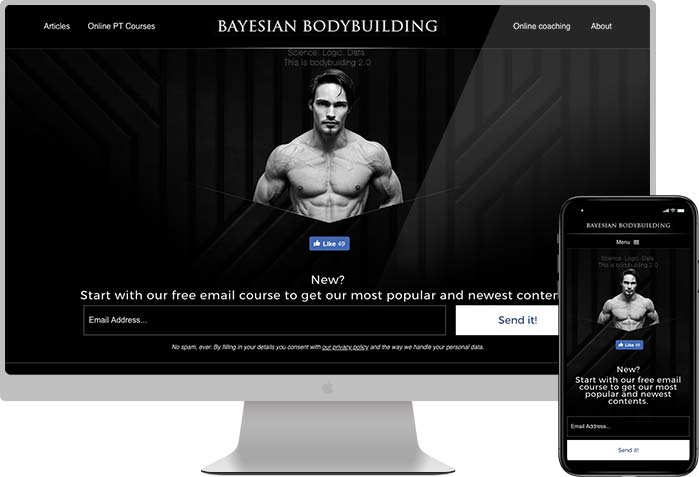 Bayesian Bodybuilding website preview
