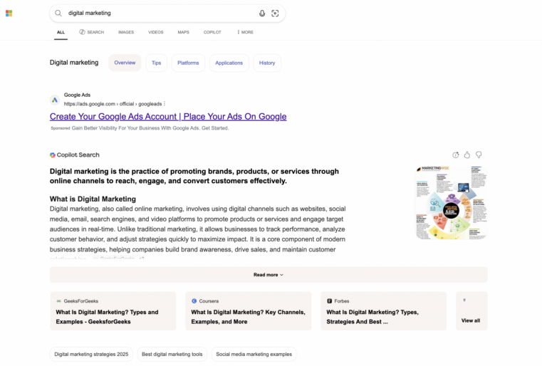 Bing AI Results