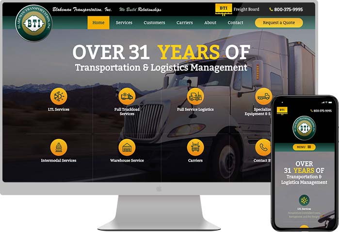 Blakeman Transportation website preview