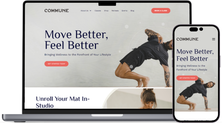 Commune Yoga website preview