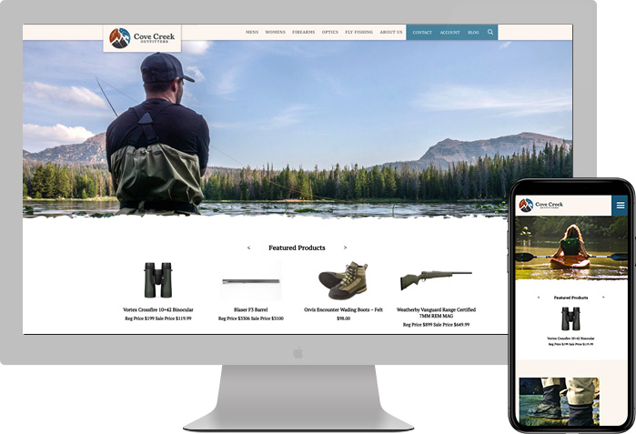 Cove Creek Outfitters website preview