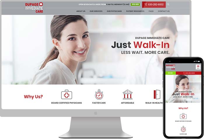 Dupage Immediate Care website preview