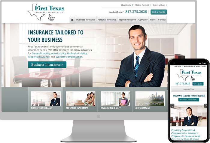 First Texas Insurance Services website preview