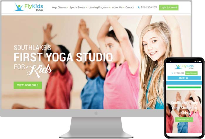 FlyKids Yoga website preview