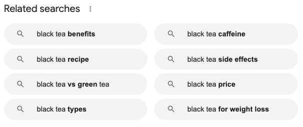 Google’s Related searches section