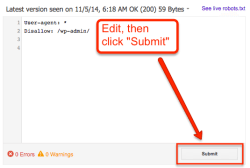 Google's Robots.txt testing tool