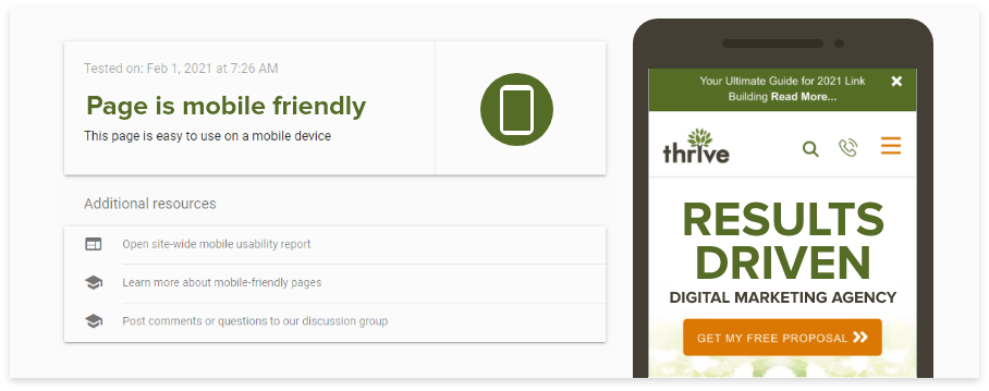 Thrive Mobile Friendly Result