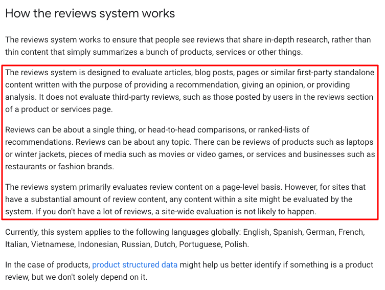 How the review system works