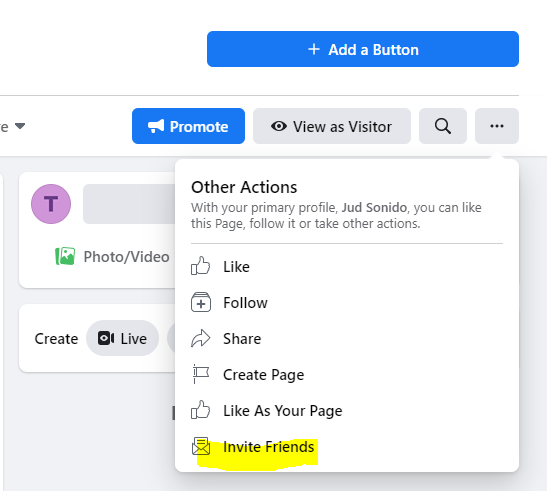 Invite friends to like your page