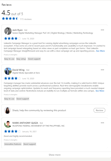 LinkedIn Reviews