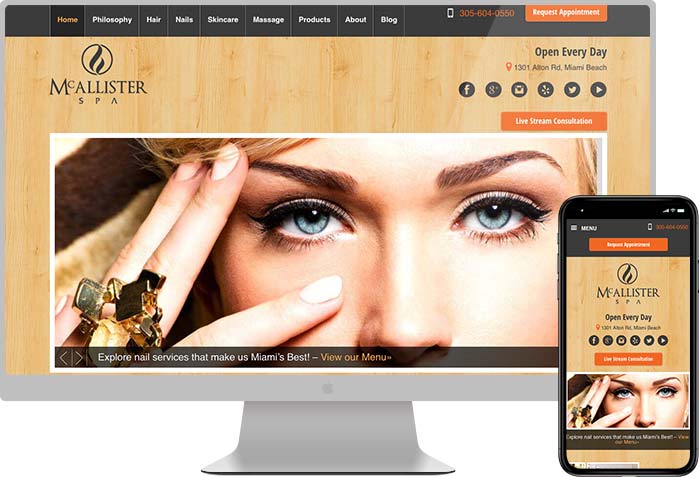 McAllister Spa website preview