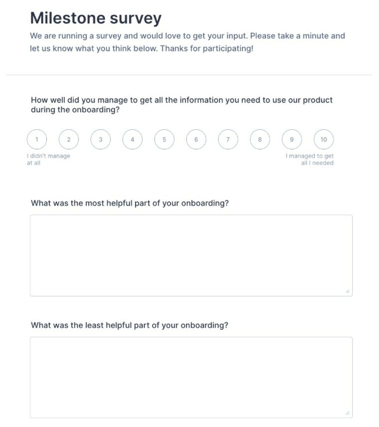 Milestone Survey