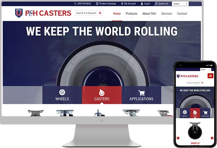 P&H Casters website preview