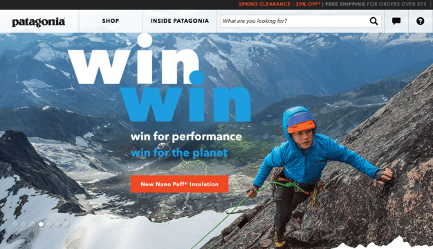 patagonia website homepage