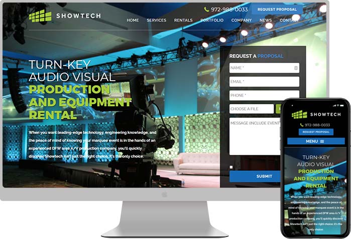 Showtech Productions website preview