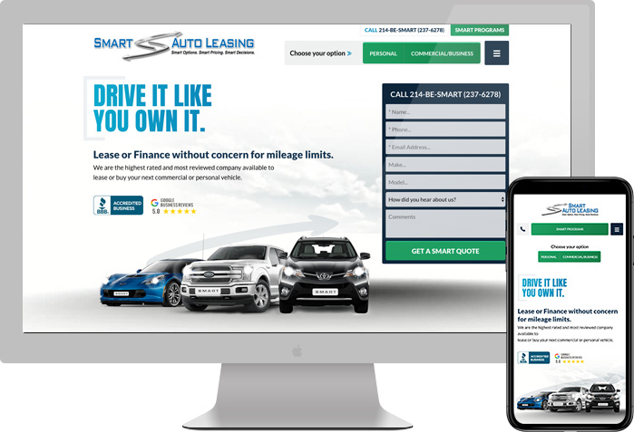 Smart Auto Leasing website preview