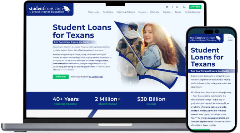Brazos Higher Education website preview