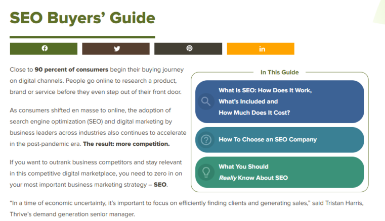 Thrive SEO Buyers’ Guide