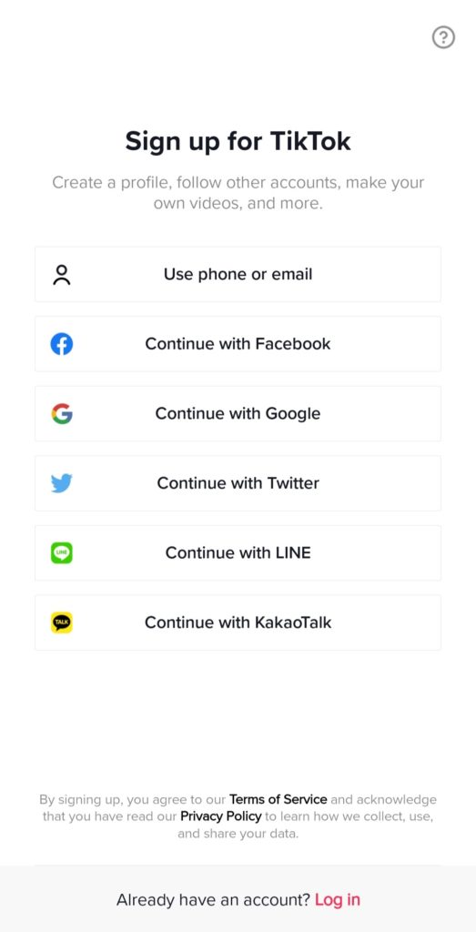 Tiktok Sign Up