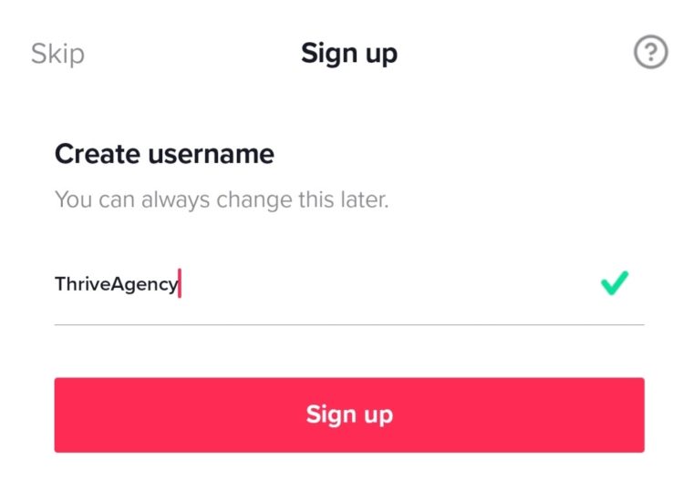 Tiktok Sign Up Username