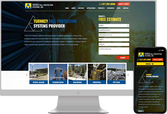 Tritech Fall Protection Systems website preview