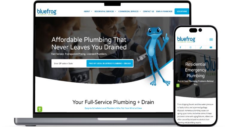 Bluefrog Plumbing + Drain website preview