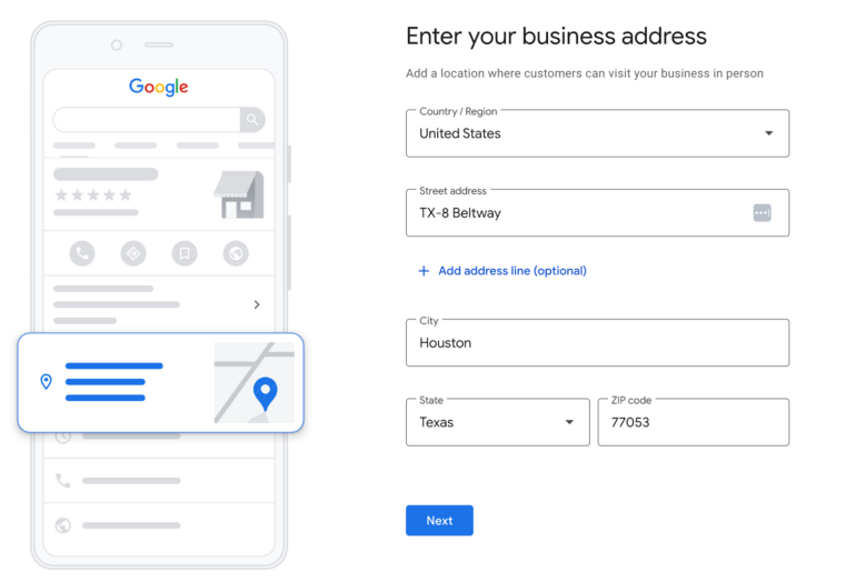 business address