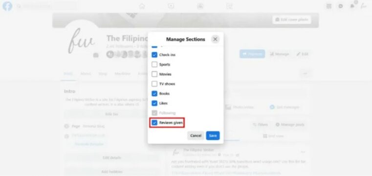 disable facebook review step 2