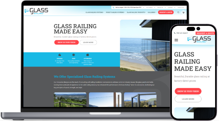 Eglass Railing website preview