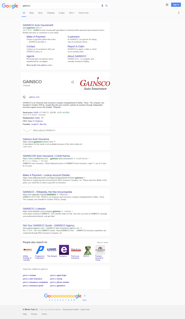 Google Testing Knowledge Panel Test