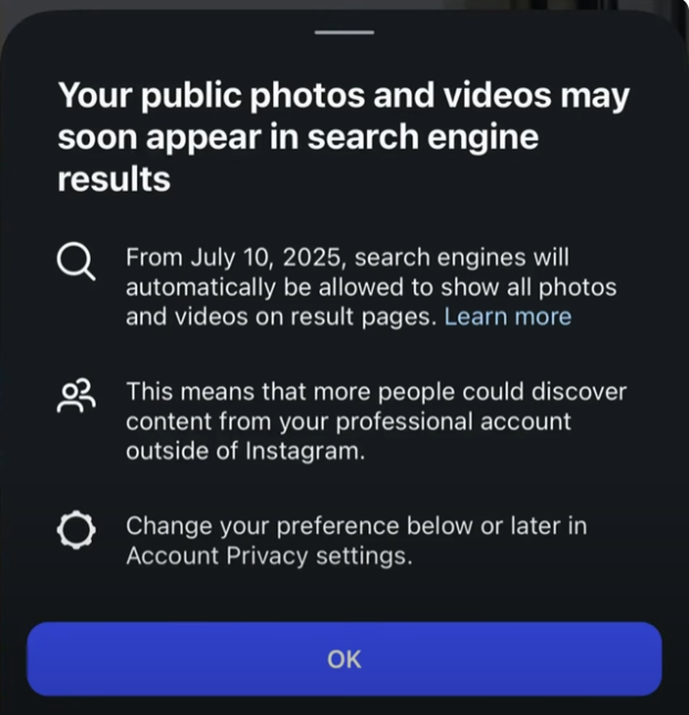 indexing Instagram