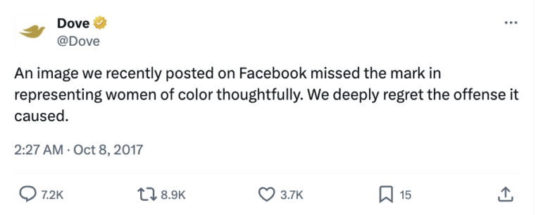 Dove’s Twitter Page