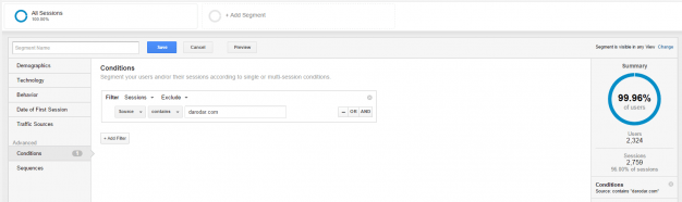 Custom Segment Conditional Formating