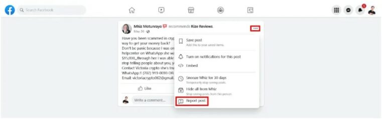 removing facebook reviews step 1