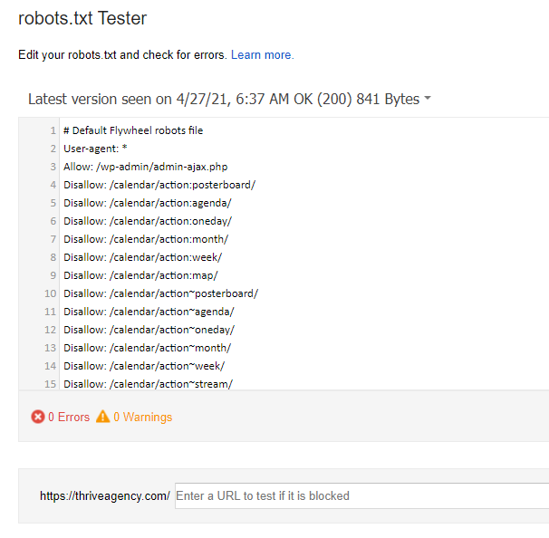robots.txt tester