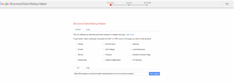 structured data markup helper