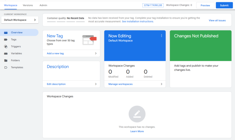 tag manager dashboard