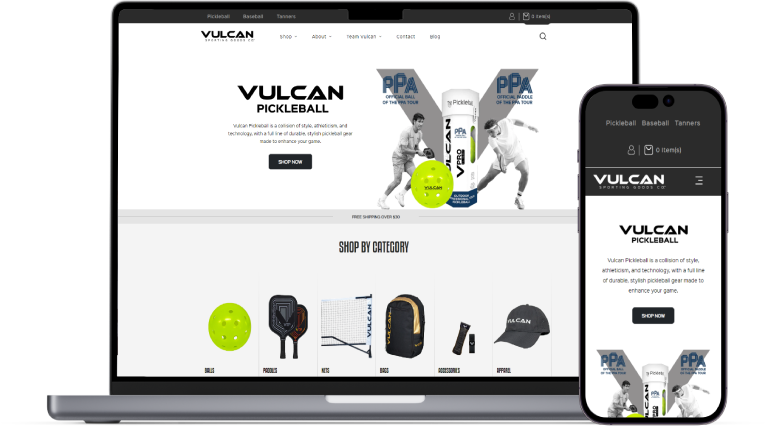 Vulcan Sporting Goods Co. website preview